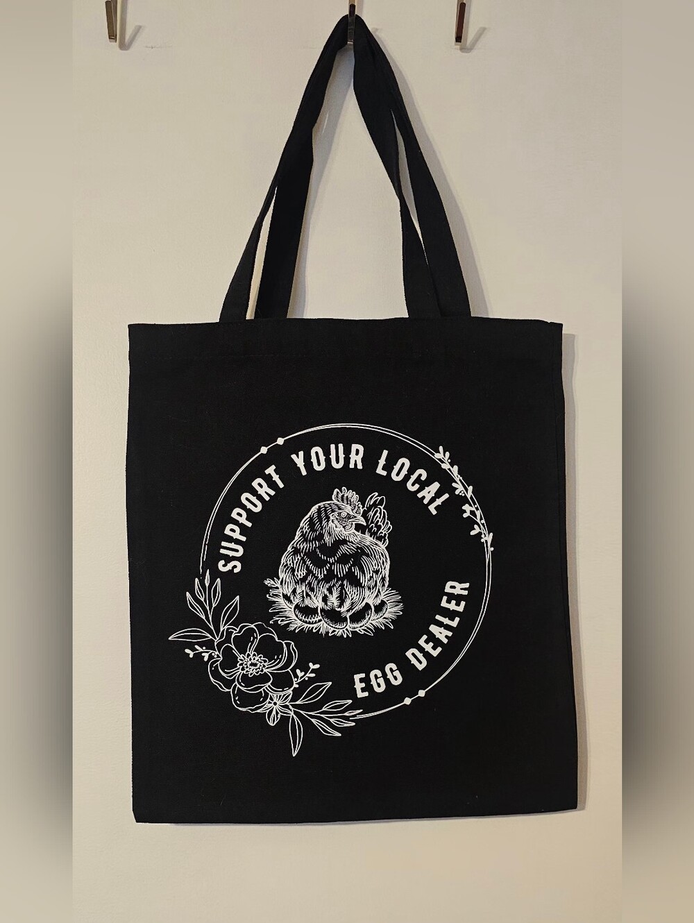 NWOT 100% Cotton Canvas Tote Bag - Support Your Local Egg Dealer
